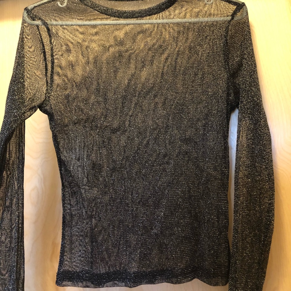 H&M- Sheer glitter top